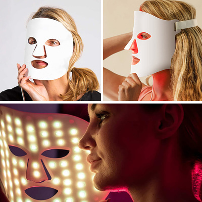 Le rouge anti-vieillissement la photodynamique de silicone de masque de thérapie de lumière voisine de l'infrarouge a mené le masque